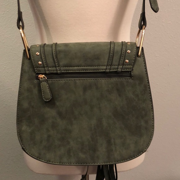 Franco Sarto Green Crossbody Tassel Bag - Picture 3 of 7